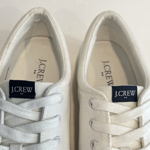 J. Crew White Road Trip Canvas Sneakers Womens Size 9 Casual Low Top Tennis Shoe - Picture 10 of 14